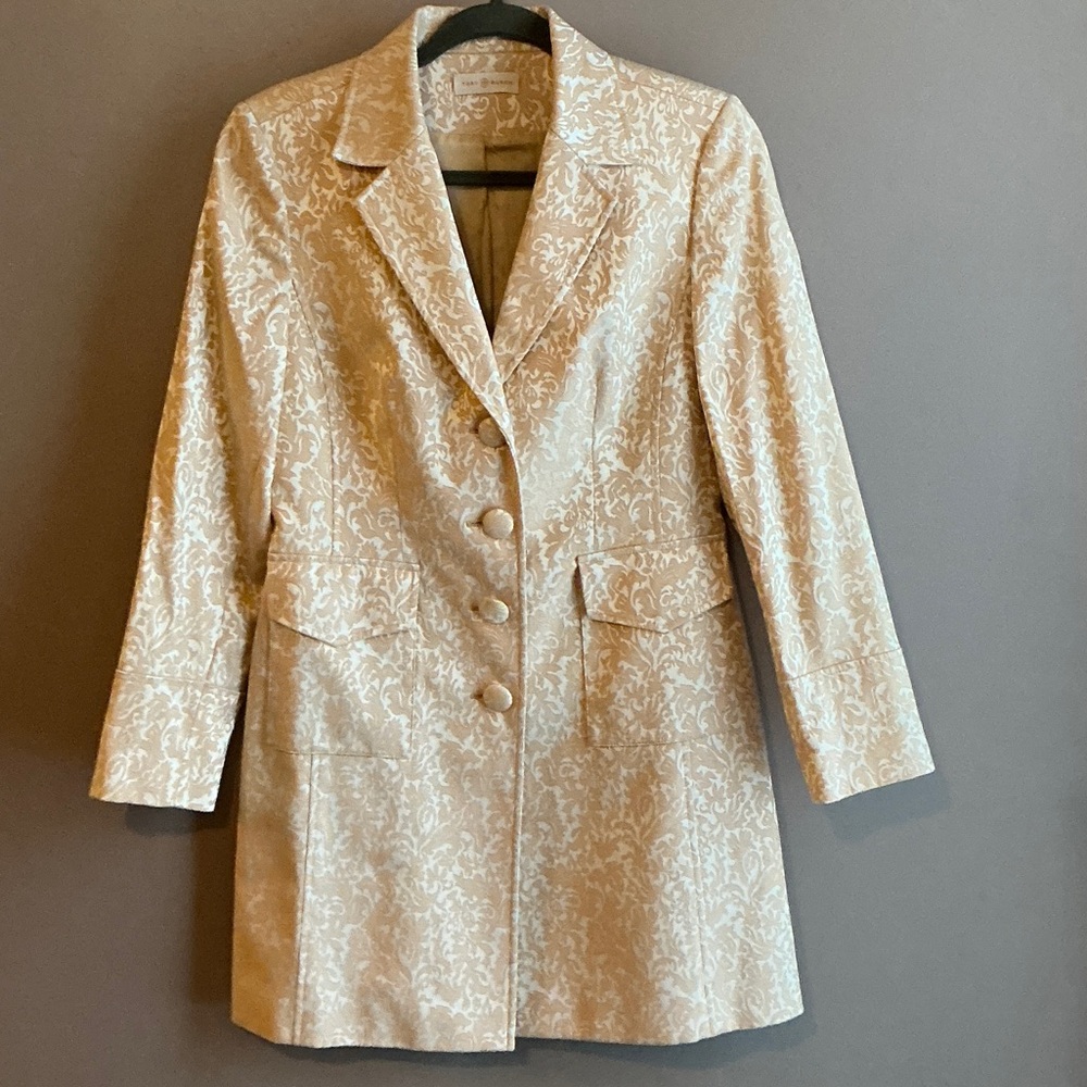 Tory Burch Cream Patterned Blazer - image 1